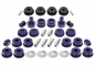 Preview: TA Technix PU-bushings kit 38-pieces / front axle+rear axle / front axle with Ø 23mm rod / M3 eccentric / rear axle with Ø 19mm rod / fits BMW 3 series E36 M3