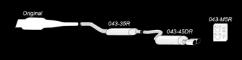 TA Technix stainless steel system 2x80mm suitable for Audi 80/B4 S2/RS2 Sedan + Avant Type B4
