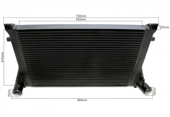 TA Technix Ladeluftkühler schwarz passend für Audi A3 (8V), TT (8S) / Seat Leon (5F) / Skoda Octavia III (5E), Superb III (3T) / VW Golf VII (AU), Passat (B8) 1.8TFSI+2.0TFSI Motoren
