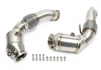 TA Technix downpipe with catalytic converter and flex pipe suitable for BMW 5 Series F10/11/07, 6 Series F12/F13, 7 Series F01/02/03, X5 E70, X6 E71 - N63 engines