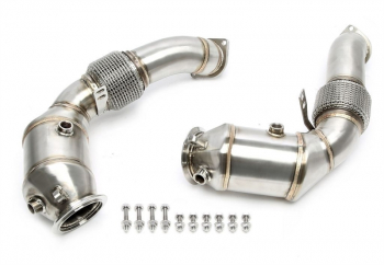 TA Technix Downpipe mit Katalysator mit Flexrohr passend für BMW 5er Serie F10/11/07, 6er Serie F12/F13, 7er Serie F01/02/03, X5 E70, X6 E71 - N63 Motoren