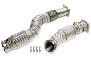 TA Technix downpipe with heat shield and catalytic converter fits for BMW 2 series M2 type G87, 3 series M3 type G80, 4 series M4 type G82 - engine code S58