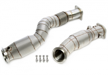 TA Technix Downpipe mit Hitzeschild und Katalysator passend für BMW 2er Serie M2 Typ G87, 3er Serie M3 Typ G80, 4er Serie M4  Typ G82 - Motorcode S58