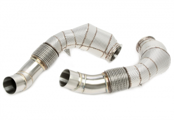 TA Technix Downpipe mit Hitzeschild und Katalysator passend für BMW 5er Serie M5 Typ F10, 6er Serie M6 Typ F12/F13/F06 - Motorcode S63 B44