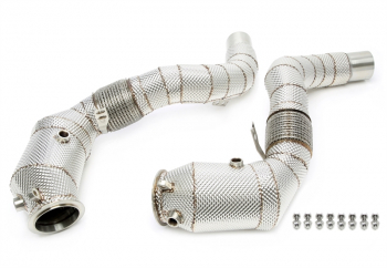 TA Technix downpipe with catalytic converter and flex pipe fits for BMW 5 series F07,F10,F11, 6 series type F12,F13,F06, 7 series type F01,02,F03, X5 type F15, X6 type F16 - engine code N63N