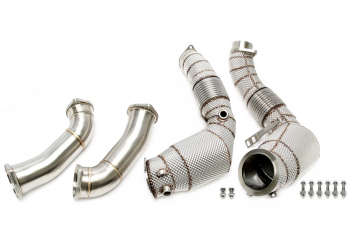 TA Technix Downpipe mit Hitzeschild und Katalysator passend für BMW 5er Serie M5 Typ F90, 8er Serie M8 Typ F91/F92/F93 - Motorcode S63M