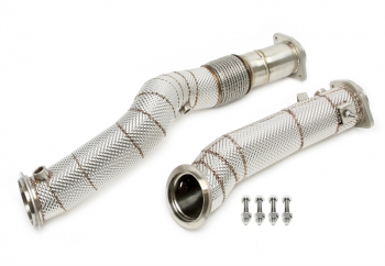 TA Technix Downpipe mit Hitzeschild und Flexrohr passend für BMW 2er Serie M2 Typ G87, 3er Serie M3 Typ G80, 4er Serie M4  Typ G82 - Motorcode S58