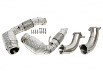 TA Technix Downpipe mit Katalysator und Hitzeschild passend für BMW X5M (G05), X6M (G06) - Modelle mit Motorcode S68