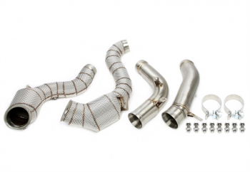 TA Technix Downpipe mit Hitzeschild und Katalysator passend für Mercedes-Benz E-Klasse AMG E63, E63S W213 - Motorcode M177