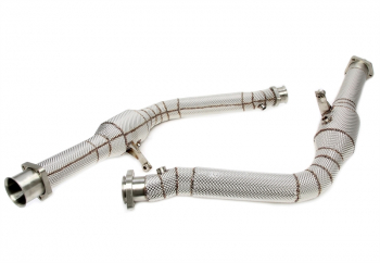 TA Technix downpipe with heat shield and catalytic converter suitable for Mercedes Benz G-Class G63 AMG W463 - engine code M157