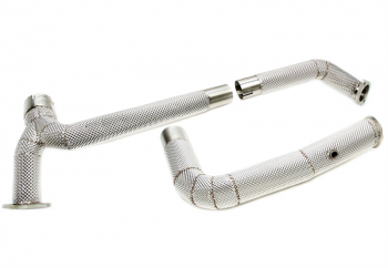 TA Technix Downpipe mit Hitzeschutz ohne Katalysator 3-teilig passend für Porsche 718 Boxster/718 Cayman 2.0/2.5l Typ 982