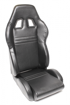 TA Technix sports seat - black, imitation leather, adjustable, left