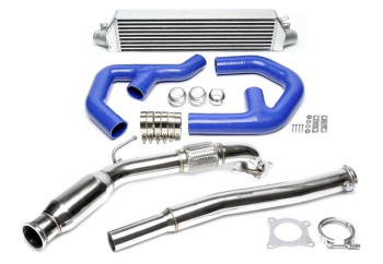 TA Technix Upgrade Kit LLK + Downpipe with Cat suitable for Audi A3 (8P)/ Seat Leon (1P)/ Skoda Octavia (1Z)/ VW Golf, Jetta (1K/1KM/16), Passat (3C/3CC), Scirocco (Typ 13)