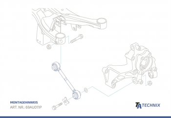 Preview: TA Technix Zugstreben Set mit Sturzverstellung Hinterachse passend für Audi / Seat / Skoda / VW