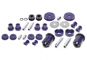 TA Technix PU-bushings kit 37-pieces / front axle+rear axle / front axle with Ø 19mm rod / rear axle with Ø 12mm rod / fits BMW 3 series E30