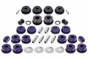 TA Technix PU-bushings kit 38-pieces / front axle+rear axle / front axle with Ø 23mm rod / rear axle with Ø 20mm rod / fits BMW 3 series E36