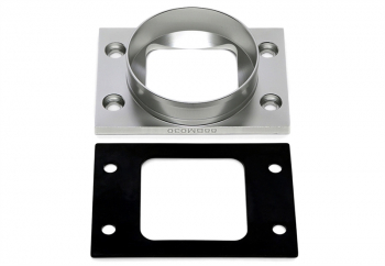 TA Technix Adapterplatte für Sportluftfilter von Flanschanschluß rund 70mm auf Flanschanschluß eckig 100x70mm