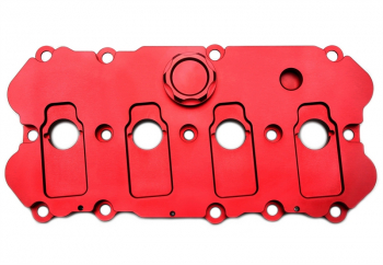 TA Technix Alu milled valve cover in red suitable for Audi / Seat / Skoda / VW of MQB platform (EA113)