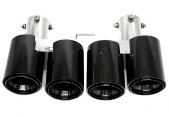 TA Technix Endrohrblende zum anschrauben "double design" in schwarz/glänzend passend für BMW 3er Serie mit M Paket (G20, G21)