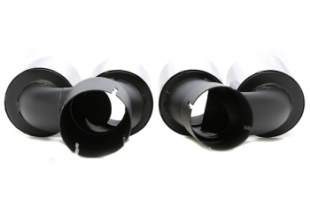 TA Technix Endrohrblende zum anschrauben "double design" oval in chrom/glänzend passend für BMW 5er Serie (G30, G31)