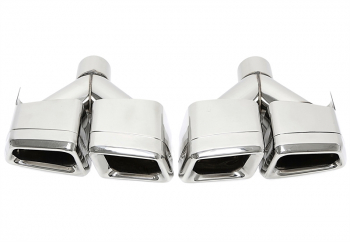 TA Technix universelles Edelstahl Endrohr zum anschweissen "Y-Rohr double design" in chrom/glänzend passend für Mercedes Benz