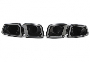 Preview: TA Technix universelles Edelstahl Endrohr zum anschweissen "Y-Rohr double design" in schwarz/glänzend passend für Mercedes Benz