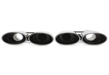 Preview: TA Technix universelles Edelstahl Endrohr zum anschweissen "H-Rohr double design" in schwarz/glänzend passend für Mercedes Benz