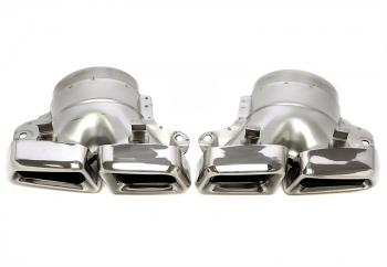 TA Technix Endrohrblende zum anschrauben "double design" in chrom/glänzend passend für Mercedes Benz ML-Klasse (W166)