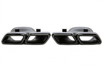 TA Technix Endrohrblende  zum anschrauben "double design" in schwarz/glänzend passend für Mercedes Benz C-Klasse (W205) / GLC-Klasse (X/C253)