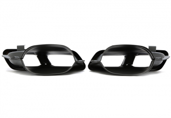 TA Technix Endrohrblende  zum anschrauben "double design" in schwarz/glänzend passend für Mercedes Benz C-Klasse (W205) / GLC-Klasse (X/C253)