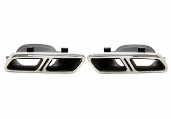 TA Technix Endrohrblende zum anschrauben "double design whole" in chrom/glänzend passend für Mercedes Benz C-Klasse (W205) / GLC-Klasse (X/C253)