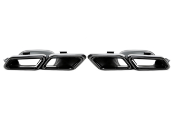 TA Technix Endrohrblende zum anschrauben "double design-1" in schwarz/glänzend passend für Mercedes Benz E-Klasse (W212) / S-Klasse (W222)