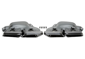 Preview: TA Technix Endrohrblende zum anschrauben "double design-1" in schwarz/glänzend passend für Mercedes Benz E-Klasse (W212) / S-Klasse (W222)