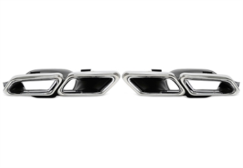 TA Technix Endrohrblende zum anschrauben "double design-2" in chrom/glänzend passend für Mercedes Benz E-Klasse (W212) / S-Klasse (W222)