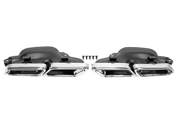 Preview: TA Technix Endrohrblende zum anschrauben "double design-2" in chrom/glänzend passend für Mercedes Benz E-Klasse (W212) / S-Klasse (W222)
