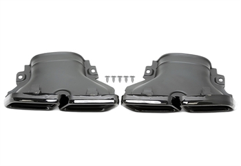 Preview: TA Technix Endrohrblende zum anschrauben "double design E63" in schwarz/glänzend passend für Mercedes Benz E-Klasse (W213), GLC-Klasse (X253, C253)