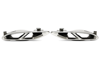 TA Technix Endrohrblende zum anschrauben "double design C43" in chrom/glänzend passend für Mercedes Benz A-Klasse (W176) / C-Klasse (W205) / GLC/GLE/GLS-Klasse (C/X253/W166/C292/X166)