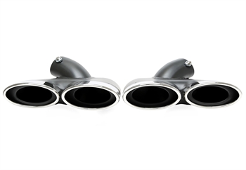 TA Technix Endrohrblende zum anschrauben "double design" in chrom/glänzend passend für Mercedes Benz E-Klasse (W211)