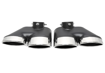 Preview: TA Technix Endrohrblende zum anschrauben "double design" in chrom/glänzend passend für Mercedes Benz S-Klasse (W220)