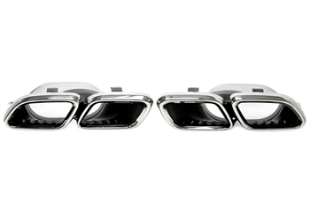 TA Technix Endrohrblende zum anschrauben "double design" in scwatz/glänzend passend für Mercedes Benz C-Klasse (W205)