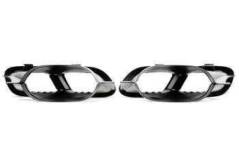 Preview: TA Technix Endrohrblende zum anschrauben "double design" in scwatz/glänzend passend für Mercedes Benz C-Klasse (W205)