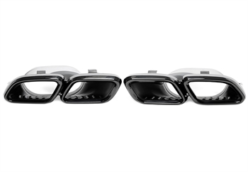 TA Technix Endrohrblende zum anschrauben "double design" in schwarz/glänzend passend für Mercedes Benz C-Klasse (W205)