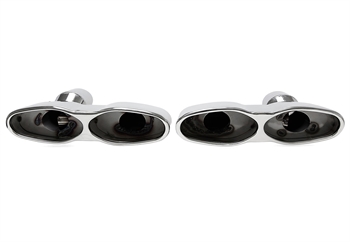 TA Technix Endrohrblende zum anschrauben "double design oval" in chrom/glänzend passend für Mercedes Benz S-Klasse (W221)