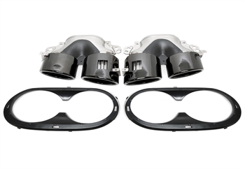 Preview: TA Technix Endrohrblende zum anschrauben "double design" in schwarz/glänzend passend für Mercedes Benz A-Klasse (W177)/CLA-Klasse (C118)