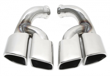 TA Technix Endrohrblende zum anschrauben "double design viereckig" in chrom/glänzend passend für Porsche Cayenne (958.2)
