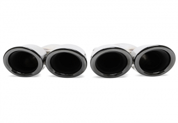 Preview: TA Technix Endrohrblende zum anschrauben "double design" in schwarz/glänzend passend für Porsche Cayenne (958.2)
