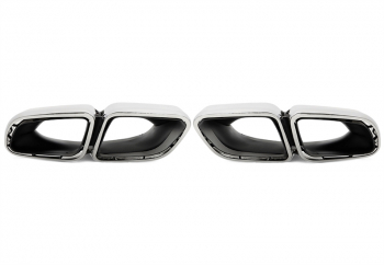 Preview: TA Technix Endrohrblende zum anschrauben "double design viereckig" in chrom/glänzend passend für Porsche Panamera - BJ 2016-2018 (971)