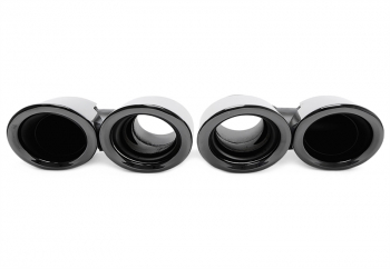 Preview: TA Technix Endrohrblende zum anschrauben "double design" in schwarz/glänzend passend für Porsche Panamera - BJ 2010-2013 (970)