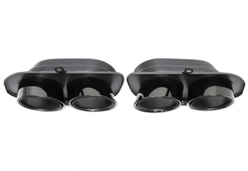 TA Technix Endrohrblende zum anschrauben "double design" in schwarz/glänzend passend für Porsche 911 (992)