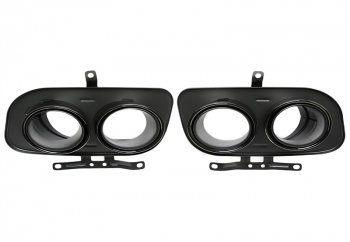 Preview: TA Technix Endrohrblende zum anschrauben "double design" in schwarz/glänzend passend für Porsche 911 (992)